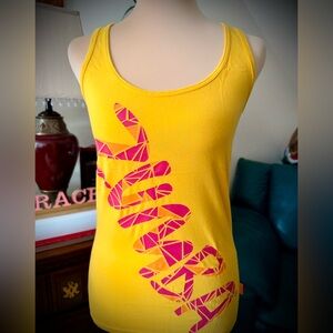 Zumba Fitness Yellow Tank with Pink Design